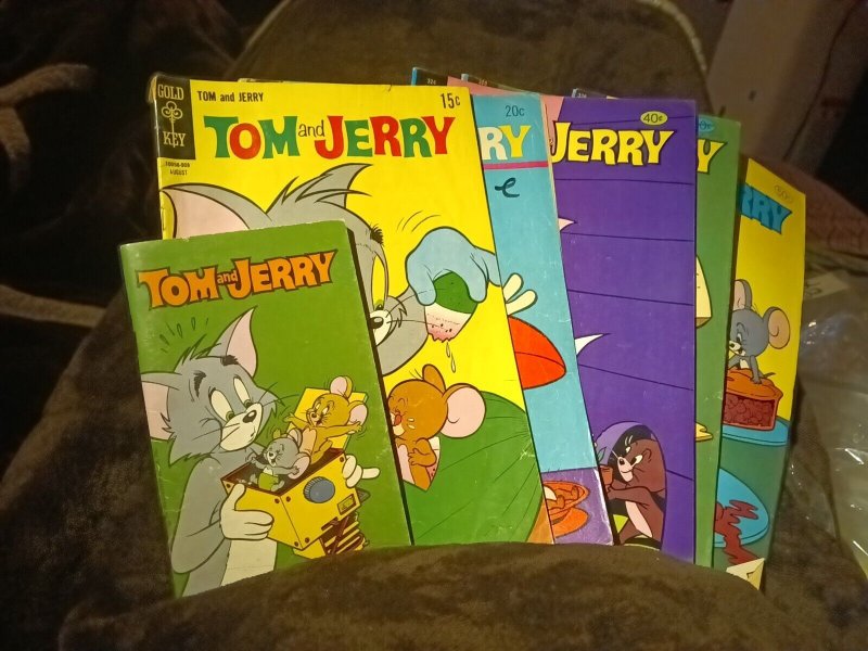 Tom And Jerry 6 Issue Bronze Age Comics Lot Run Set Collection Gold Key Cartoon