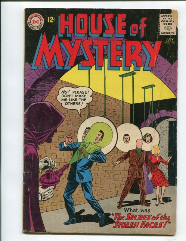 HOUSE OF MYSTERY #136 - FISHERMAN COLLECTION (4.0) STOLEN FACES!! 1963