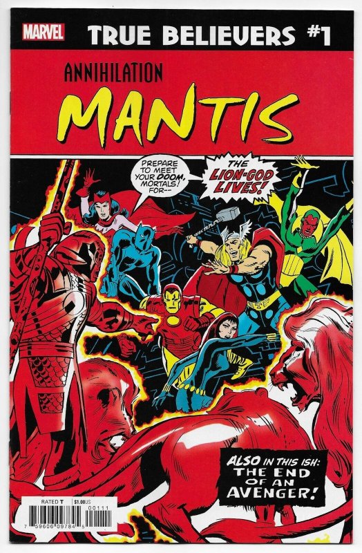 True Believers Annihilation #1 Rep Avengers #112 | 1st App Mantis (Marvel) NM