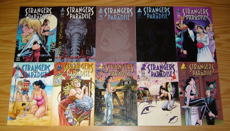 Strangers in Paradise #1-90 VF/NM complete series + sourcebook + lyrics & poems