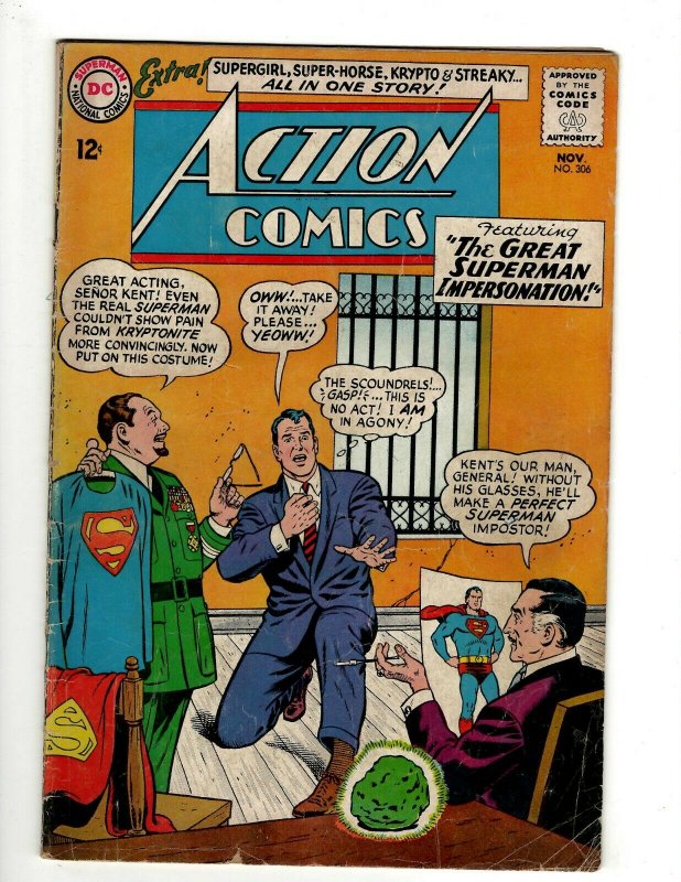 Action Comics # 306 VG DC Comic Book Superman Batman Green Lantern Flash KD1