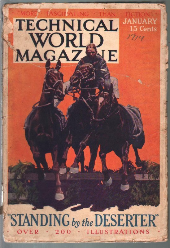 Technical World 1/1914-horse race cover-Standing By Deserter-G