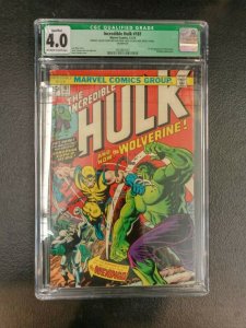 Incredible Hulk #181 CGC 4.0 1st Wolverine! Appearance No Marvel Value Stamp