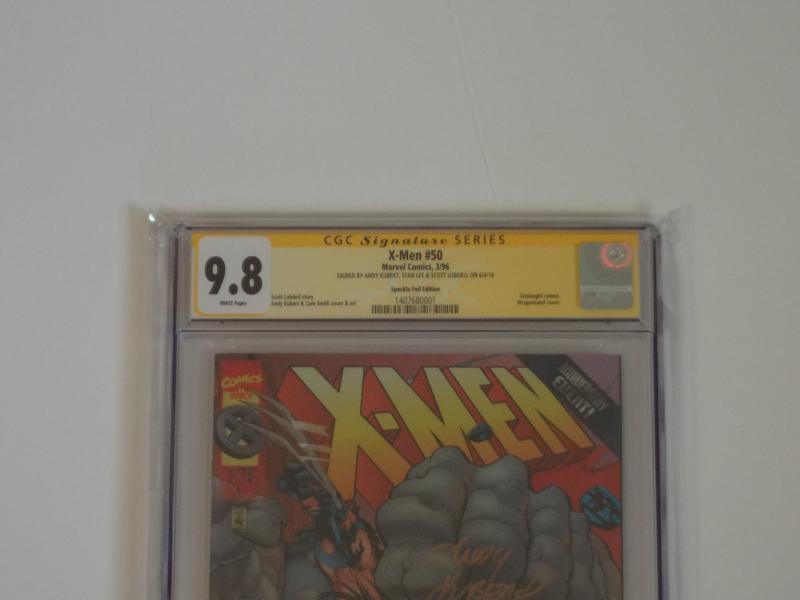 X-Men #50, CGC SS 9.8; Foil speckle, wrap-around cover!! Stan Lee signed!!