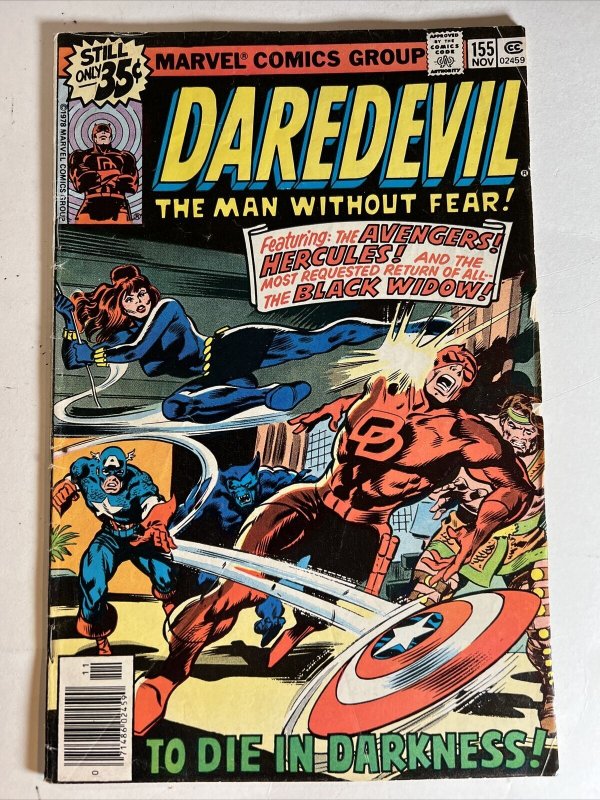 Daredevil #155 Marvel Comics 1978 Black Widow Returns Some Wear See Pictures