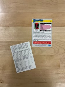 X-Force #1 (1991) With Deadpool Trading Card