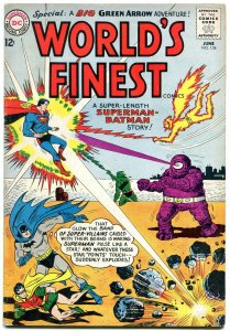 WORLDS FINEST #134 1963-WILD COVER-BATMAN-SUPERMAN VG 