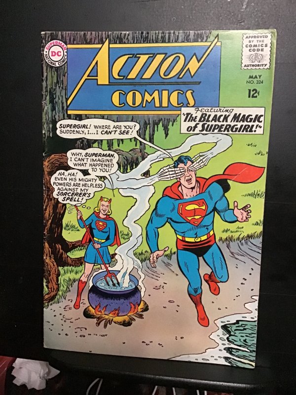 Action Comics #324  (1965) Evil Black magic Supergirl versus Superman!  FN wow!