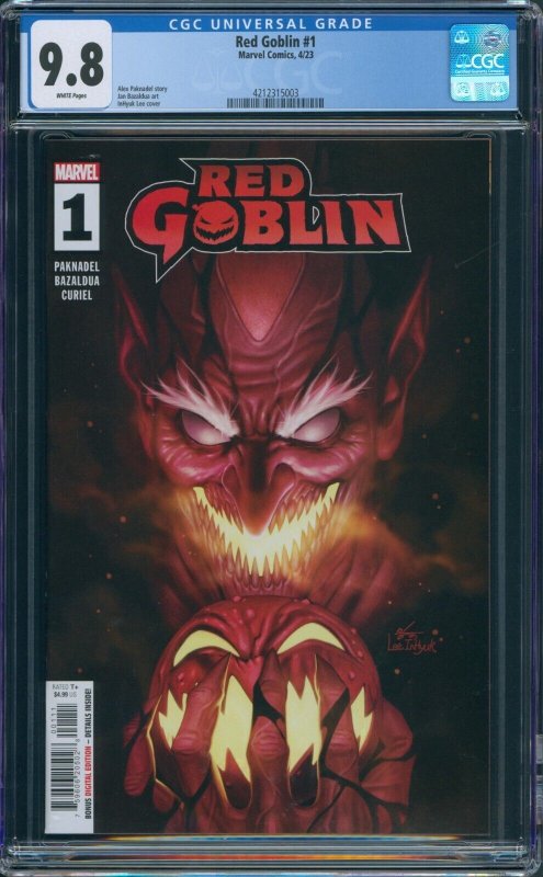 Red Goblin #1 CGC 9.8 White Pages InHyuk Lee Cover A Marvel 2023 Spider-Man