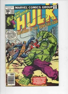 HULK #212, FN+, Incredible, Bruce Banner, Constrictor, 1968 1977, Marvel