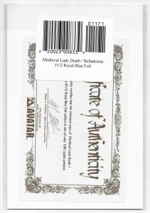 Medieval Lady Death Belladonna #1/2 Royal Blue Foil Ed Ltd to 100 w/COA (NM)
