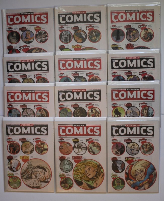 Wednesday Comics 1 - 12 Complete Set DC Comics 2009 Newspaper Series NM