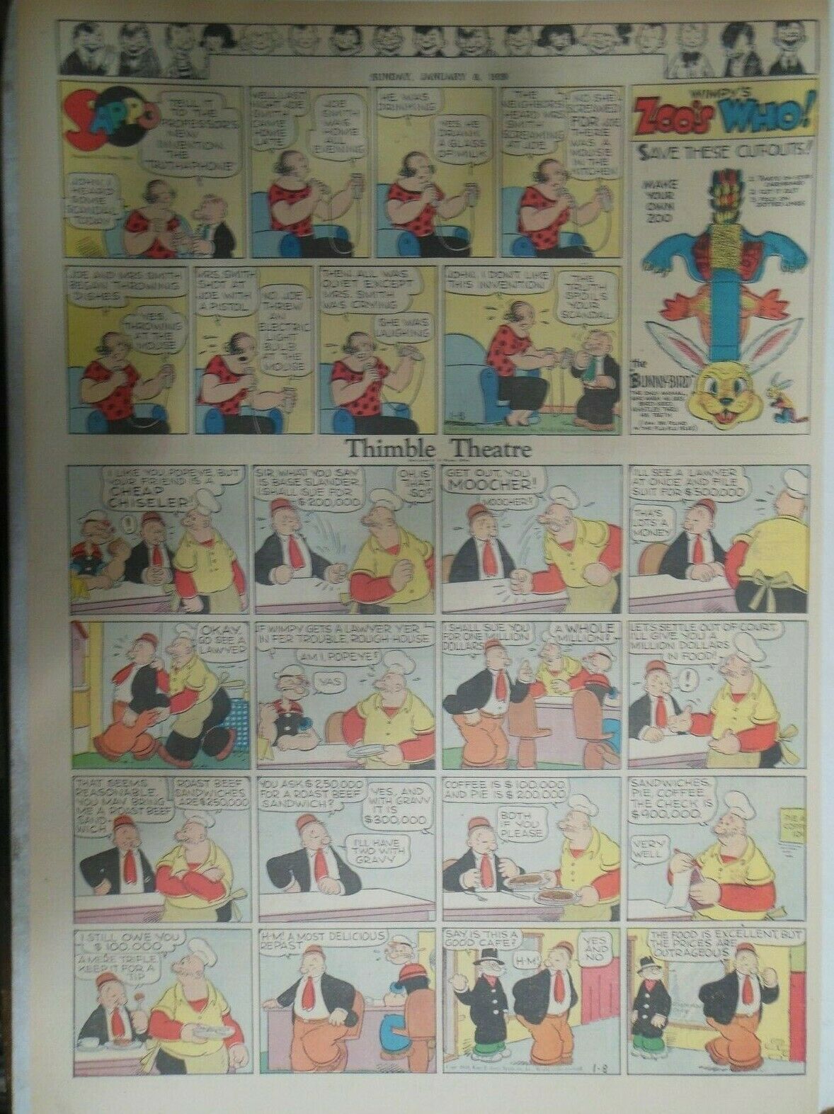 (53) Thimble Theatre (Popeye) by Bela Zaboly from 1939 Complete Year