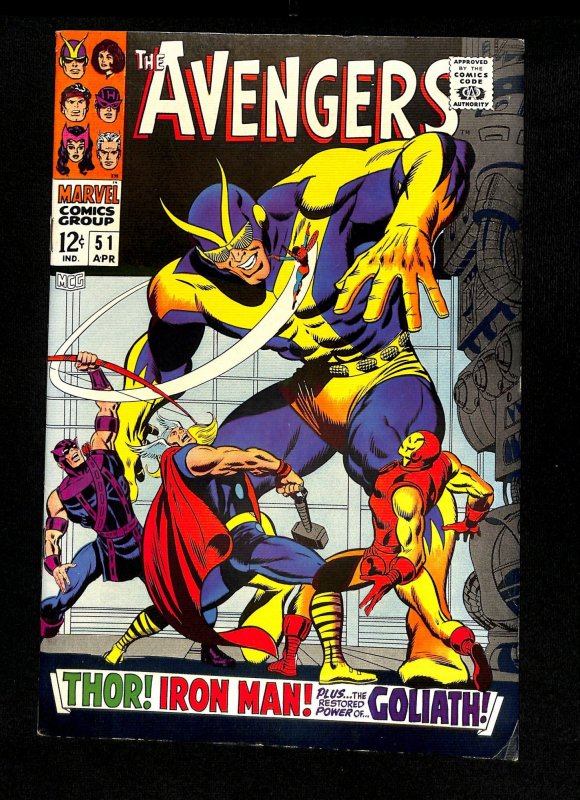 Avengers #51 Iron Man Captain America Thor Hawkeye Goliath!