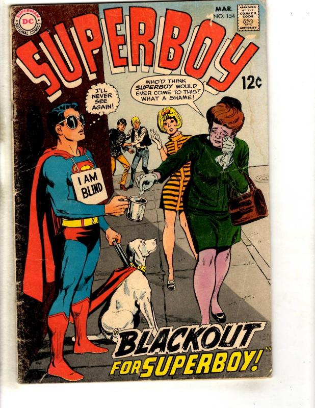 Superboy # 154 VG DC Silver Age Comic Book Superman Batman Flash Arrow Atom JL9