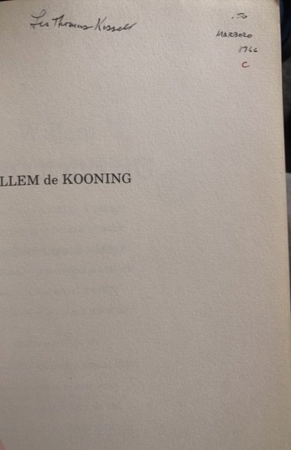 Willem de Kooning,1959,Hess,128p