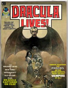 Dracula Lives # 1 VF Marvel Comic Book Magazine Vampire Monster Horror TD14