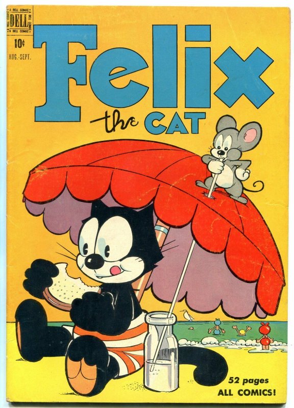 Felix the Cat #16 1950-Beach cover- Dell Golden Age Comic FN+