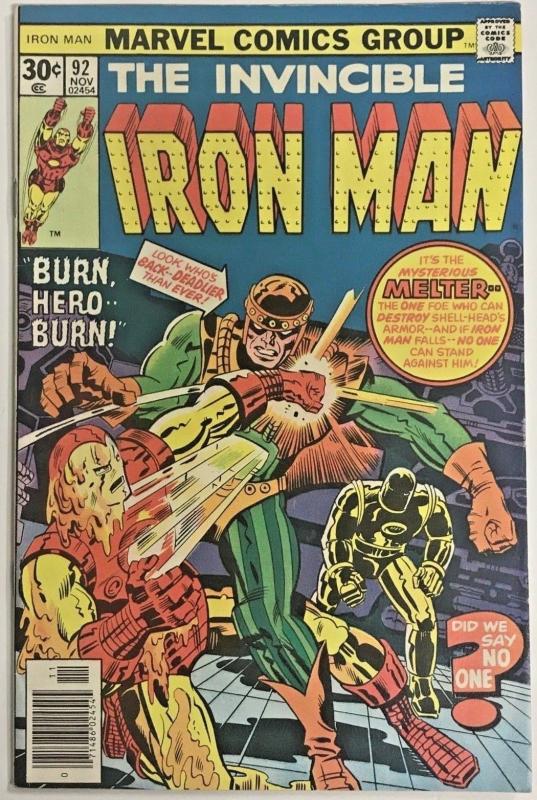 INVINCIBLE IRON MAN#92  FN/VF 1976 MARVEL BRONZE AGE COMICS