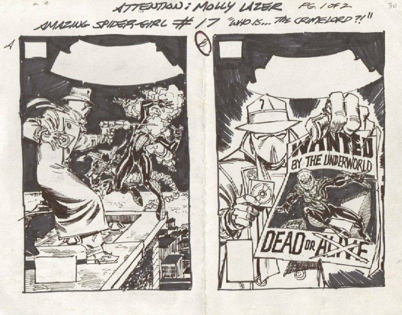 Spider-Girl Cover Prelims - WANTED: Dead or Alive - 2000's art by Ron Frenz