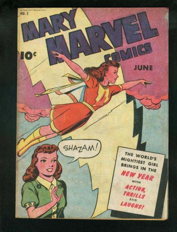 MARY MARVEL COMICS #2 1946-FAWCETT-SHAZAM OCTOPUS STORY FN+