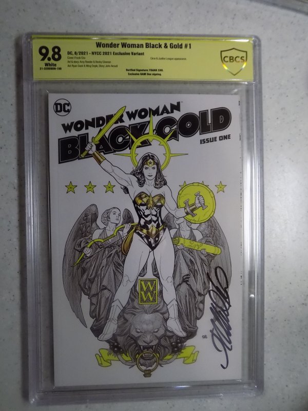 WONDER WOMAN: Black & Gold # 1 NYCC EXC Variant CBCS 9.8. Signed Frank Cho