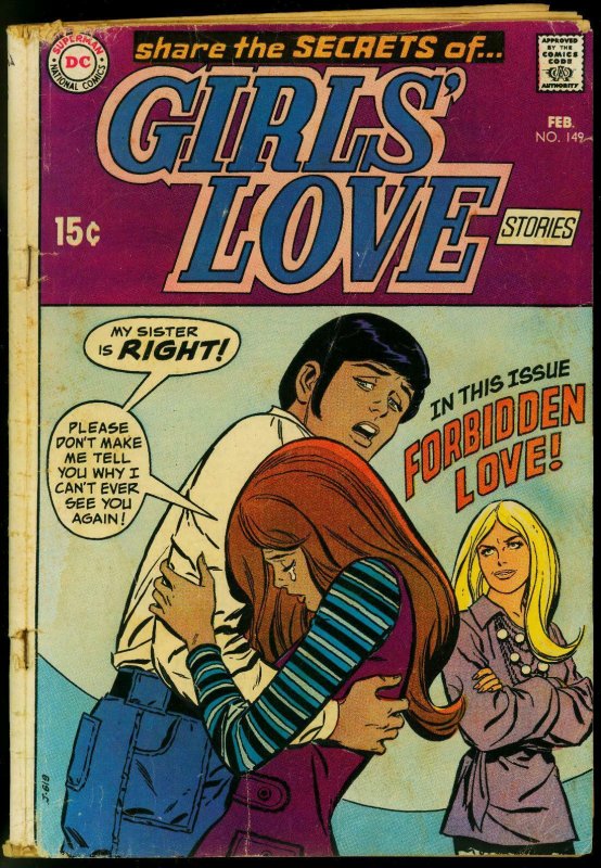 GIRLS LOVE #149 1970-DC COMICS-FORBIDDEN LOVE-ROMANCE G