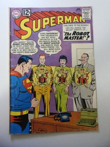Superman #152 (1962) VG- Cond centerfold detached at 1 staple, moisture stains