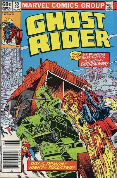 Ghost Rider (Vol. 1) #69 (Newsstand) VF ; Marvel | June 1982 Motorcycle vs Earth