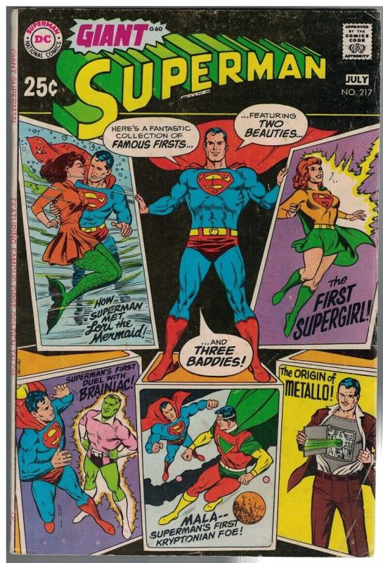 SUPERMAN 217 (GIANT)  VG Lori, Brainiac, more