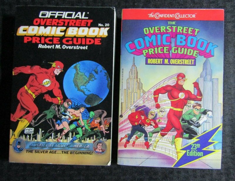 1990/93 Overstreet COMIC BOOK PRICE GUIDE #20 FN & #23 FN+ SC LOT of 2 Flash