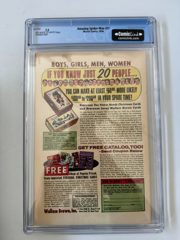 Amazing Spider-Man #17 CGC 7.5 - 2nd Appearance Green Goblin Marvel (1964)