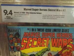 Marvel Super Heroes Secret Wars #1 - CBCS 9.4 - NM - White Pages - Blue Galactus