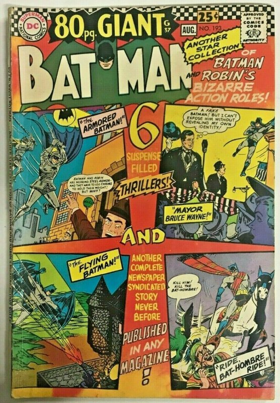 BATMAN#193 FN+ 1967 DC SILVER AGE COMICS