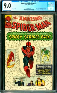 Amazing Spider-Man #19 CGC Graded 9.0 Human Torch, Sandman and Enforcers  app...