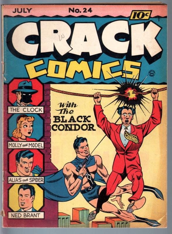 CRACK COMICS #24-QUALITY-1942-BLACK CONDOR-FINE PLUS-GOLDEN AGE COMIC FN+