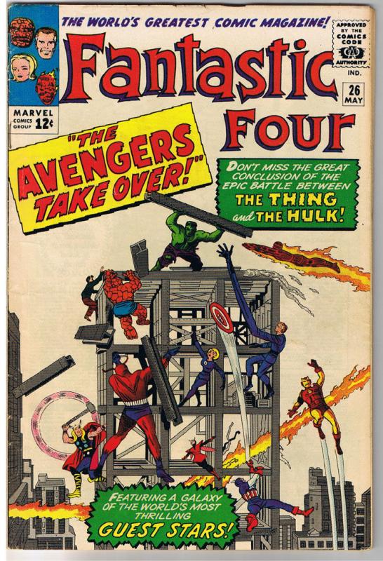 FANTASTIC FOUR #26, FN/FN+, Hulk vs Thing, Avengers, 1961, more FF in store