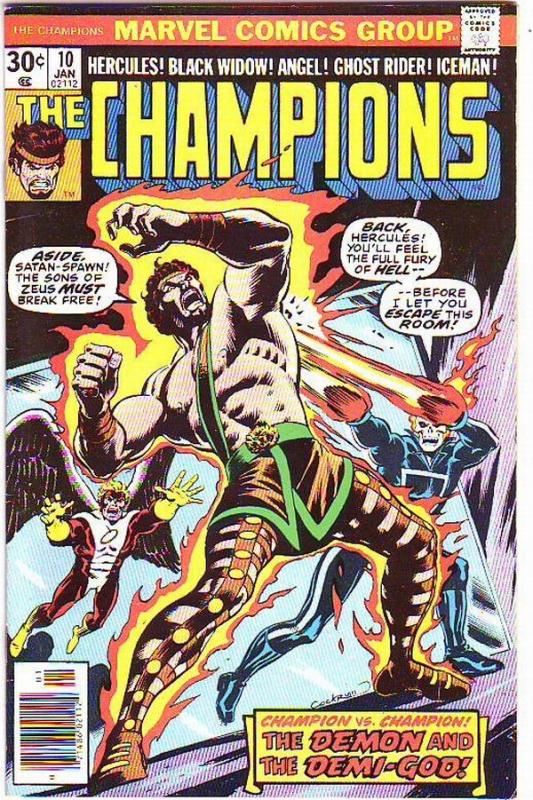 Champions, The #10 (Sep-76) FN/VF Mid-High-Grade Ghost Rider, Hercules, Black...