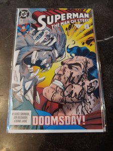 SUPERMAN THE MAN OF STEEL #19 SIGNED BY DENNIS JANKE & MIKE CARLIN