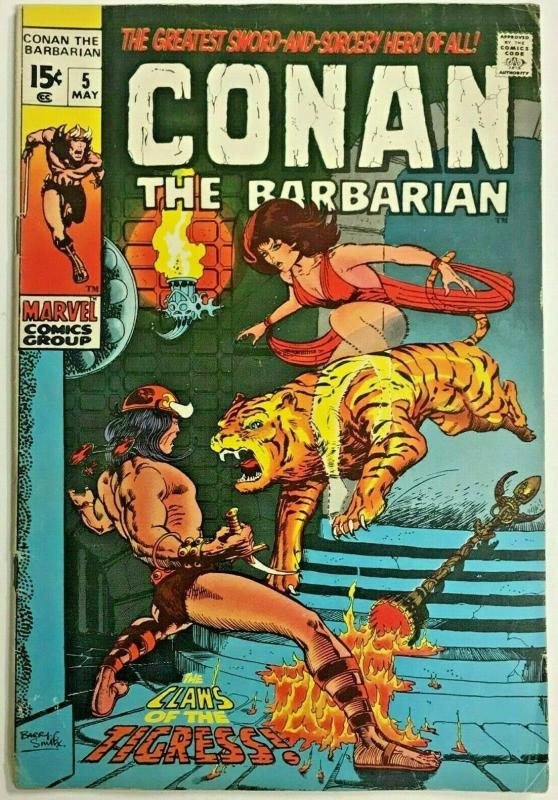 CONAN THE BARBARIAN#5 VG 1971 MARVEL BRONZE AGE COMICS