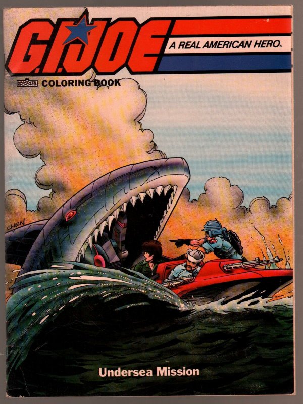 G.I. Joe Coloring Book 1987-Undersea Mission-Shark cover-Chen-VF 