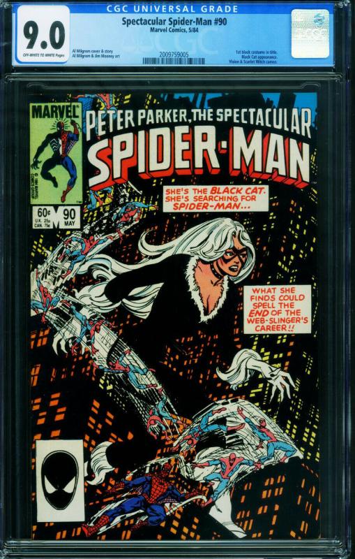 SPECTACULAR SPIDER-MAN #90-CGC GRADED 9.0 Black Costume 2009759005