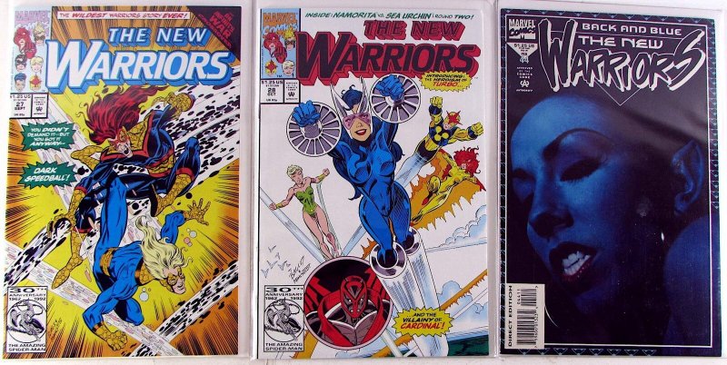 New Warriors Lot of 3 #27, 28, 44 (1992) Marvel Comics 1st Print Comic Books