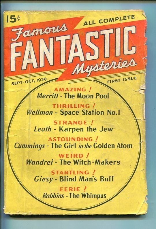 FAMOUS FANTASTIC MYSTERIES-SEPT-1939-PULP-SOUTHERN STATES PEDIGREE-vg