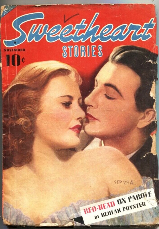 SWEETHEART STORIES-1939 NOV-REDHEAD ON PAROLE-SPICY PULP FICTION--SO RARE