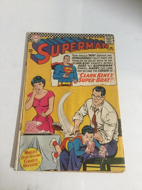 Superman 192 Gd Good 2.0 Water Damage Tape Inside Cover DC Comics SA