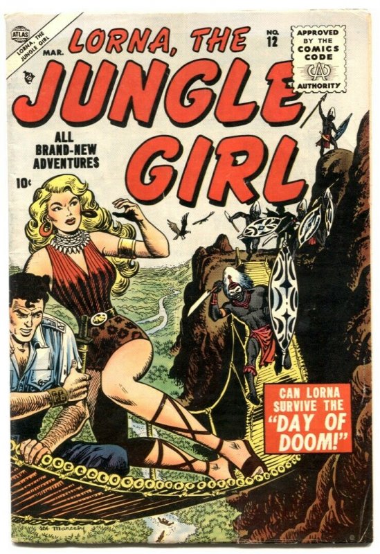 Lorna, The Jungle Girl  #12 1955- Maneely cover- FN