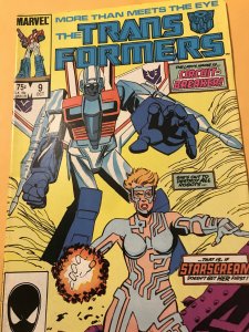 THE TRANSFORMERS #9 : Marvel 10/85 VF- White Pages; 1st Starscream, Circuit B