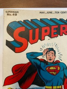 Superman #40 Very Nice Unrestored Golden Age DC Superhero Comic Mr. Mxyztplk!