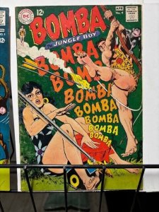 BOMBA The JUNGLE BOY Lot G to VG+ DC Comics 1967-1968 Kashdan/ Sparling